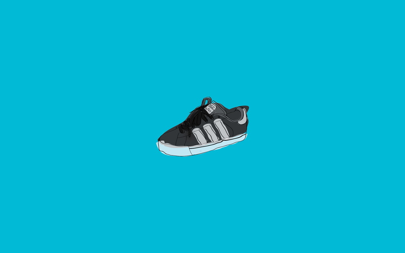 anime, still life, black color, mid-air, close-up, top, studio shot, indoors, low, blue, no people, black, high angle view, cyan, shoes, copy space, simple