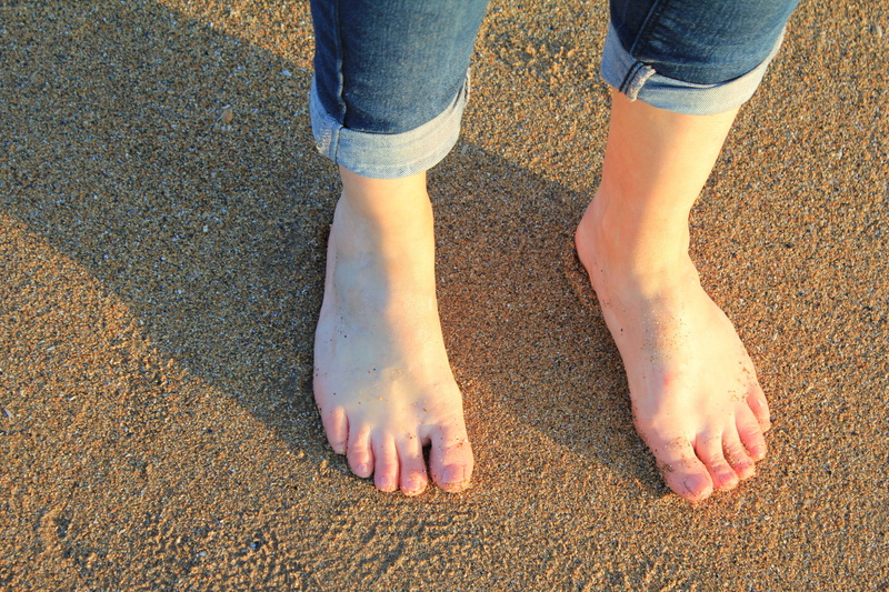 beach, Barefoot, Sand, legs, human body part, jeans, female, sun, standing, pebble, human foot, ankles, holiday, body part, girl, Beach, high angle view