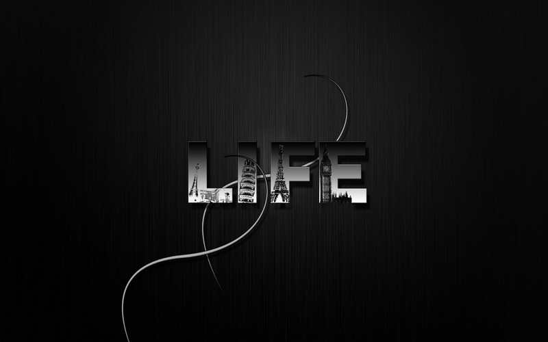 life letters, dark, black, 1080P, life, white, background