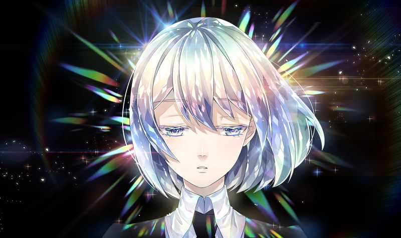 front view, technology, light - natural phenomenon, 720P, real people, abstract, indoors, Diamond (Houseki no Kuni), multi colored, one person, digital composite