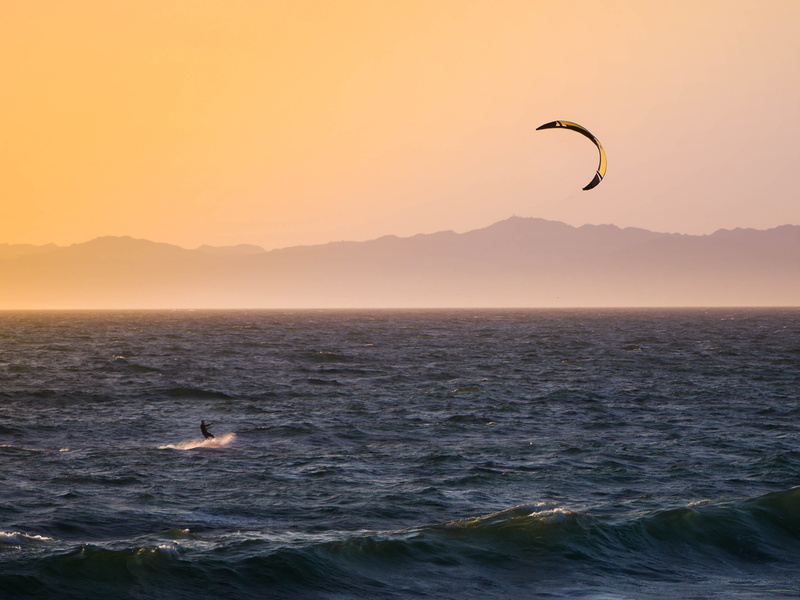 horizon over water, person, outdoors, southern californium, scenics - nature, kite boarder, mountain, no people, surfer, beauty in nature, tranquility