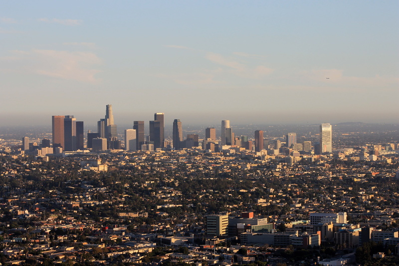 dusk, residential district, city, pollution, towers, sunset, California, buildings, tower, california, outdoors, modern, photos, built Structure, United States