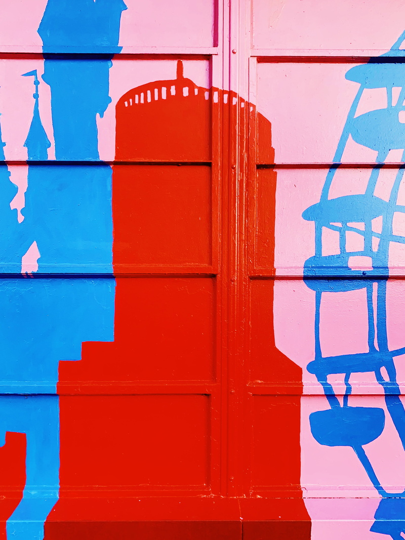 red, wall - building feature, graffiti, metal, textureandpatterns, painting, background, wood - material, blue, creativity, architecture, happy, text, building exterior