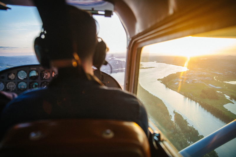 sunlight, travel, flight, fly, man, plane, nature, adult, portland, one person, cockpit, rear view, private flight, journey, showing, freedom, car, mode of transportation