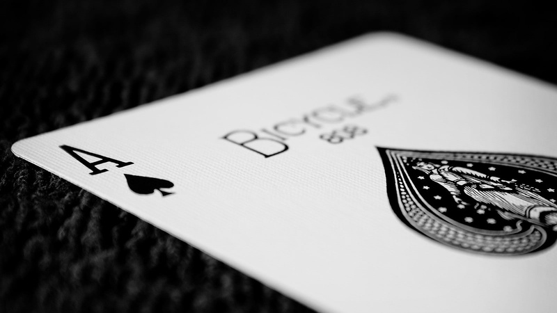 art, field, depth of field, fields, spades, 720P, black and white, black, hd, white, depth, ace, nature, luck, ace of spades
