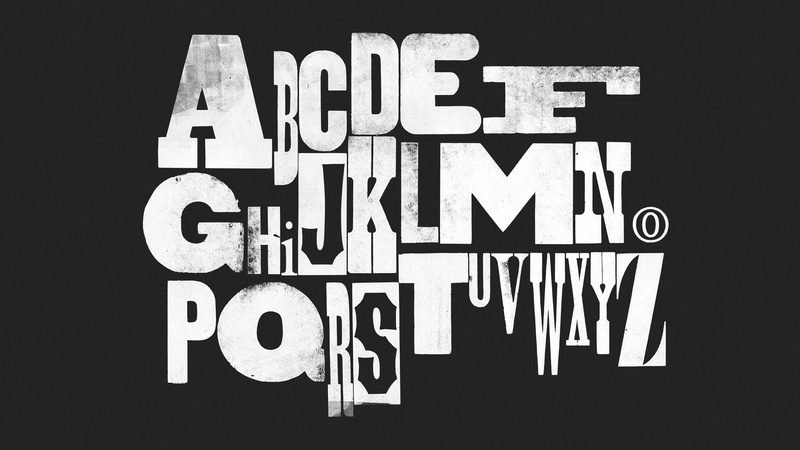 black background, letters, 2K, type, font, black, background