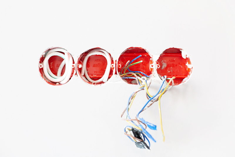 wall, wires, broken, breaking, white background, bright, cut out, still life, cables, electric, electrical, shape, string, color, no people, group of objects