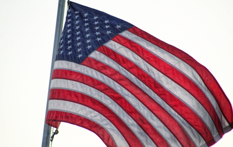 disjunct, merica, wind, silhouette, freedom, 5K, national icon, striped, outdoors, shape, troops, blue, no people, sky, pride, nature, flagpole, low angle view