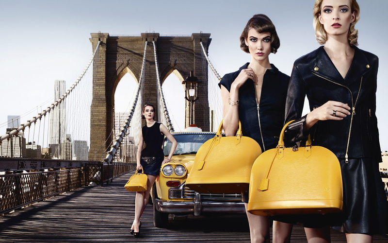 Louis Vuitton, fashion, New York City, taxi, Karlie Kloss, legs, Brooklyn Bridge, 1080P, Monika Jagaciak