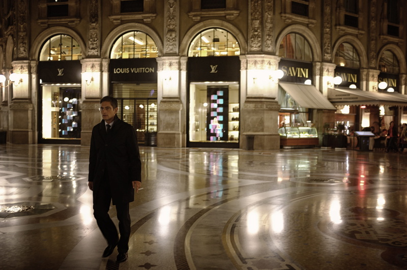 man, store, boutiques, milan, walking, illuminated, city, night, real people, well-dressed, men, italy, suit, architecture, louis, 4K, full length, built structure