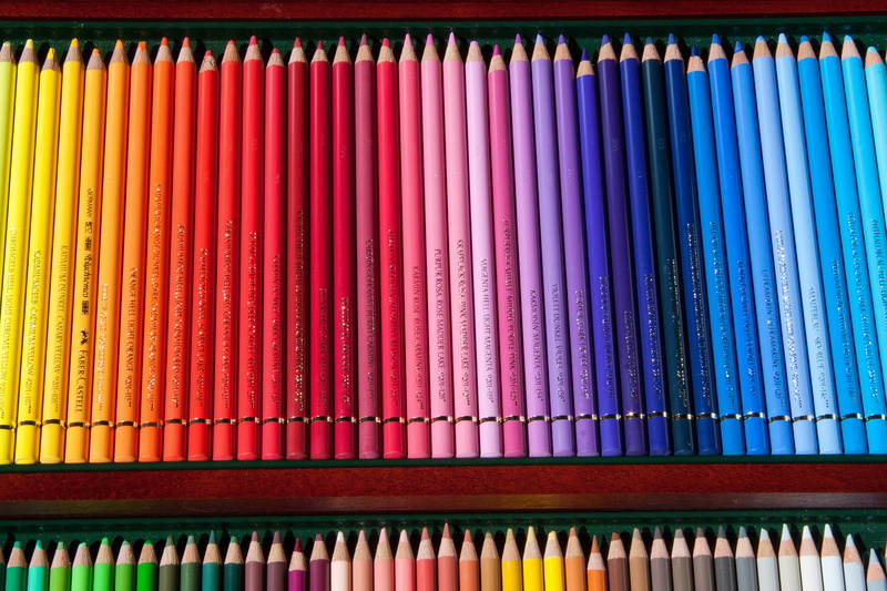 colored pencils, backgrounds, writing or drawing device, indoors, assorted, colour pencils, colorful, high angle view, multi colored, different colored crayons