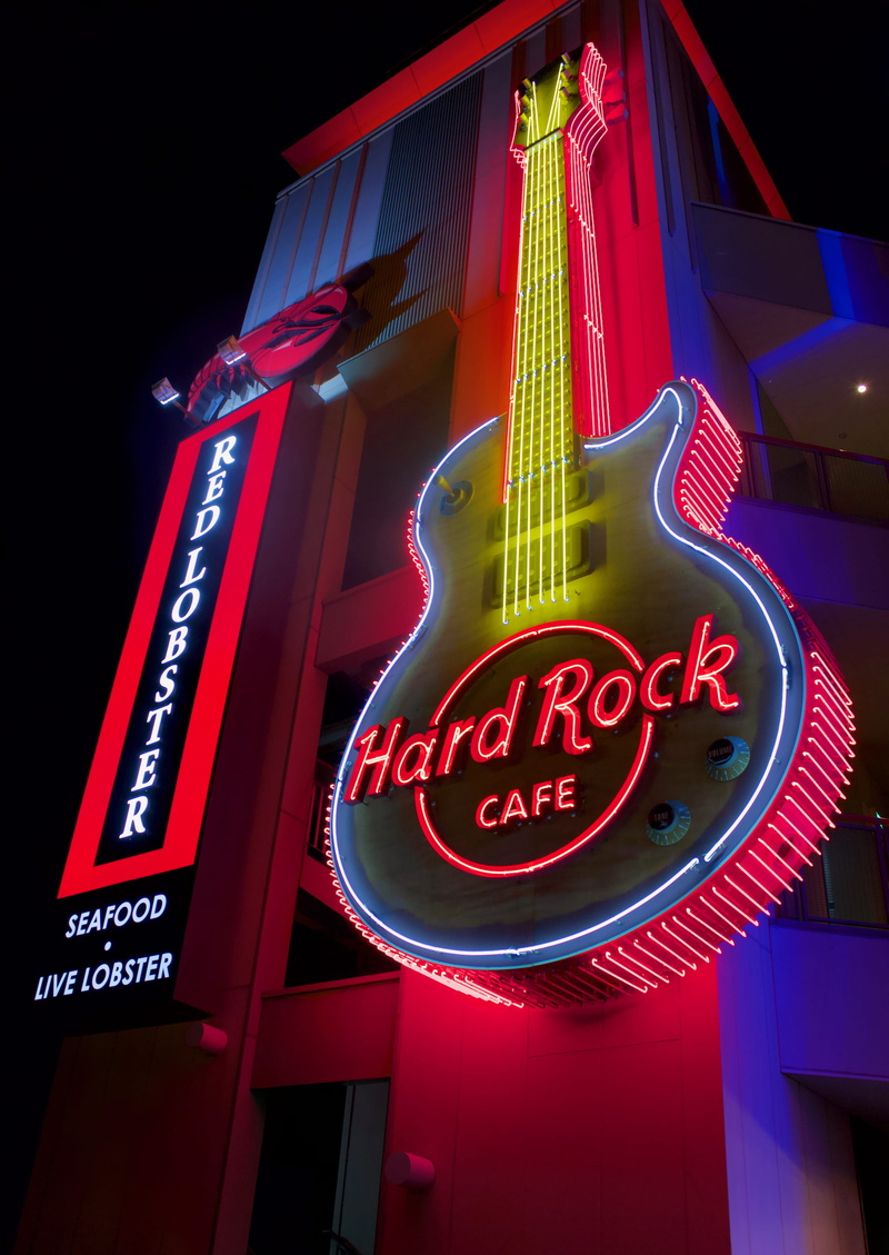 communication, no people, building exterior, night, lighting equipment, osaka, big, information, universal studios japan, western script, orthographic symbol