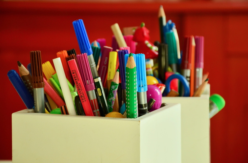 art and craft equipment, no people, art and craft, school supplies, 4K, indoors, pencil, stationery, different colored crayons, studying, colour pencils