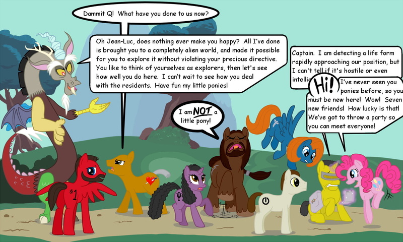Pinkie Pie, My Little Pony, Discord (My Little Pony), Crossover, Star Trek, TV Show, 720P