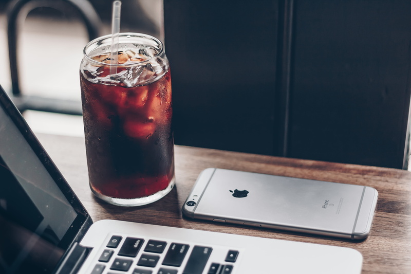 ice cube, macbook, iced tea, wireless technology, communication, ice, freshness, glass, drinking glass, drink, table, close-up, laptop, coke, office, food and drink