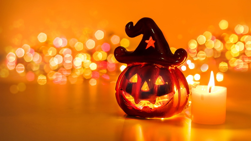 lamp, halloween, holiday, decoration, source of illumination, 1080P, lantern, vegetable, pumpkin, orange, celebration