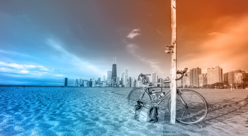 urban skyline, cityscape, building exterior, sky, skyscraper, office building exterior, water, cloud - sky, 1080P, building, Beach, winter, sometimes