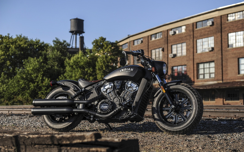 motorcycle, mode of transportation, 4K, parking, land vehicle, bobber, nature, transportation, day, plant, indian, clear sky, wheel, sky, no people, stationary