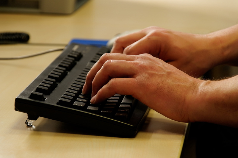typing, focus, hardware, adult, keyboard instrument, tap, selective, person, hand, finger, keyboard, piano key, skill, body part, musical instrument, input