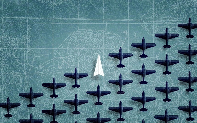 minimalism, blue background, aircraft, 1080P, digital art, paper planes, map, airplane