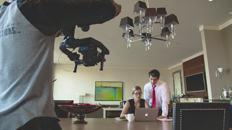 cinematography, female, design, a7s, working, clapper, director, food and drink, 5K, stabilizer, video production, electric lamp, couple - relationship