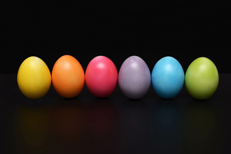 variation, colorful, group of objects, easter, food and Drink, healthcare and medicine, close-up, large group of objects, studio shot, copy space, in a row