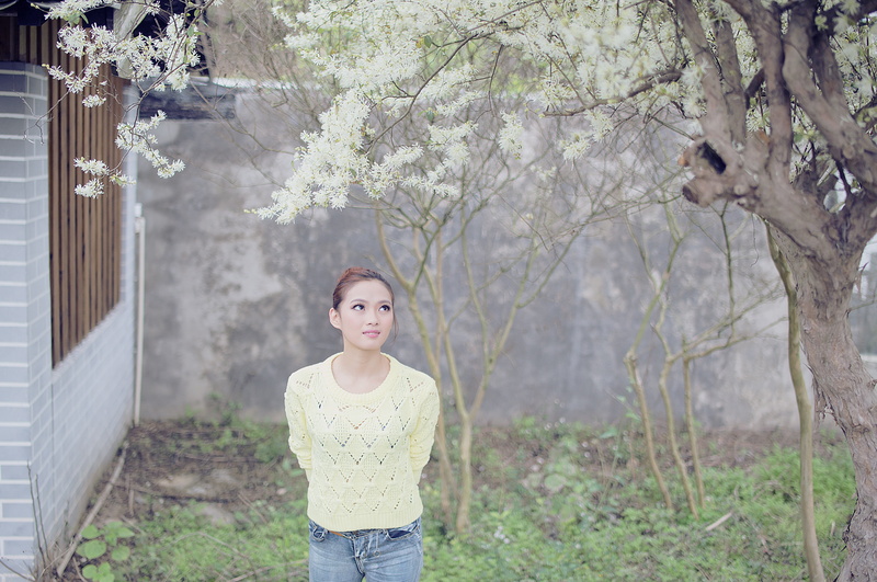 springtime, girls, land, touch, blue, outdoors, awakened by spring, women, health, looking at camera, one person, beautiful, portrait, romantic stuff, standing