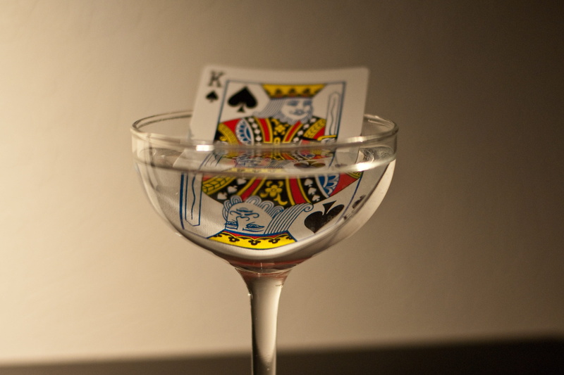 Cards, drink, arts culture and entertainment, cocktail, drinking glass, card, single object, martini glass, household equipment, wineglass, Playing Card