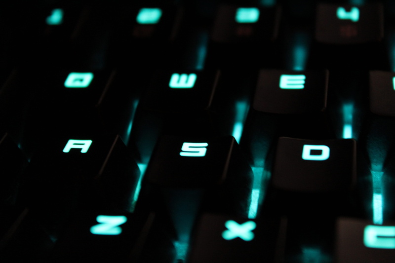 computer keyboard, teal, 5K, number, key, macro, type, detail, computer part, letter, technology, typeface, close-up, illuminated, wireless technology