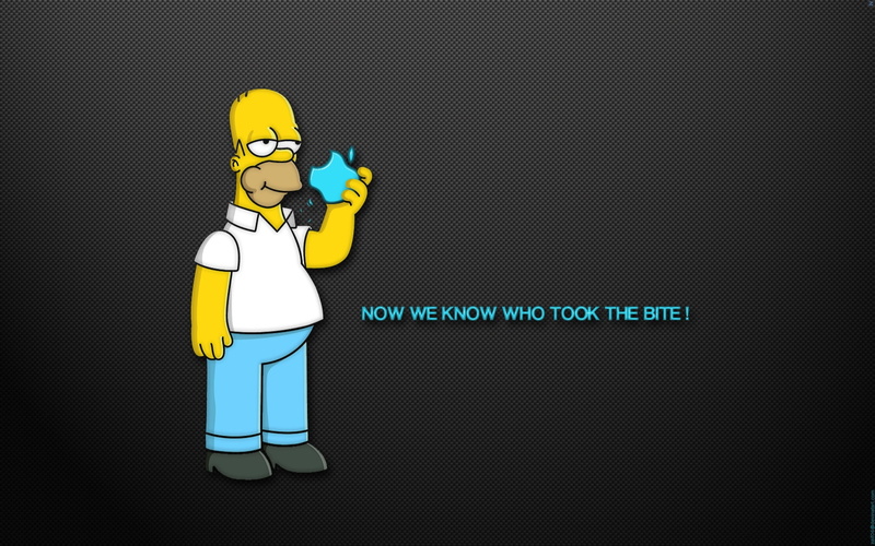 technology, 720P, x, apple, simpson, art, homer, hd, apples, Homer Simpson