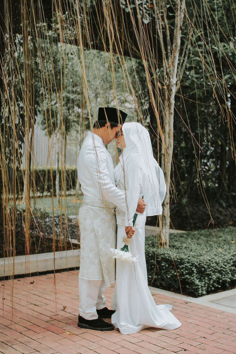 human, celebration, adult, apparel, life events, real people, outdoors, woman, tree, bride, standing, gown, bridegroom, love, kissing, togetherness, young men