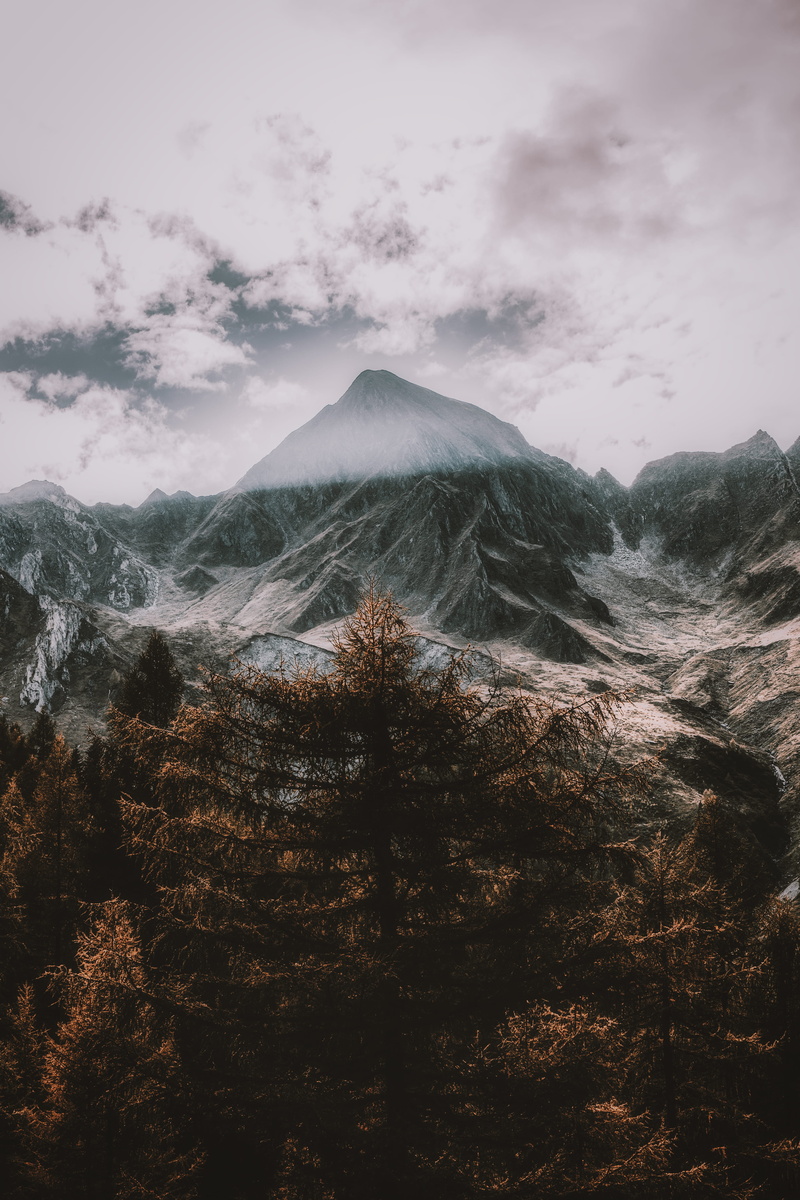 android, autumn, fall, travel, european Alps, tree, snow, hiking, sunset, nature, alp, mountain Peak, mountain, landscape, 5K, brown, high Up