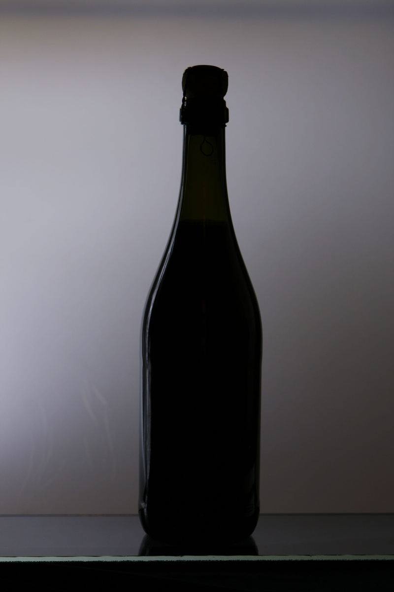 food and drink, champagne, still life, single object, effect, no people, two, objects, wine, studio, shot, alcohol, bottles, 4K, beer bottle, empty, light