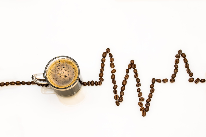 connection, cut out, 5K, indoors, coffee drink, showing, aroma, coffee - drink, coffee, coffee beans, circulation stimulate, beans, western script, ecg curves