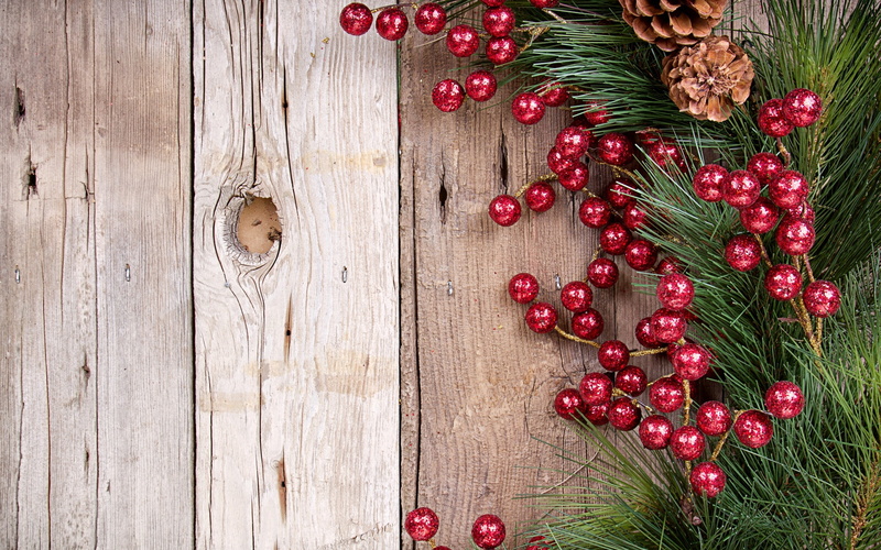 Decoration, Branch, Christmas, 2K, Red, Pine, Balls, Cones, Year, New