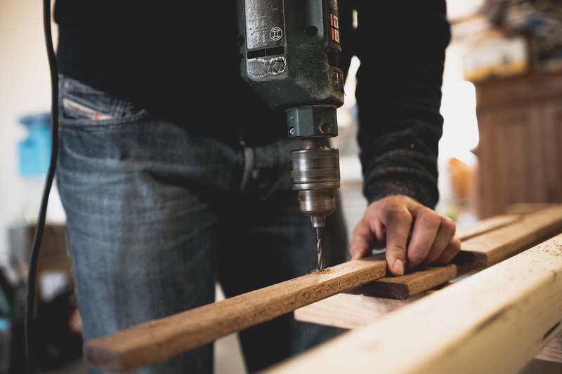 hole, man, construction, drill, workshop, craft, tools, indoors, woodworking, wood - material, hand, carpentry, stick, industry, human body part, one person