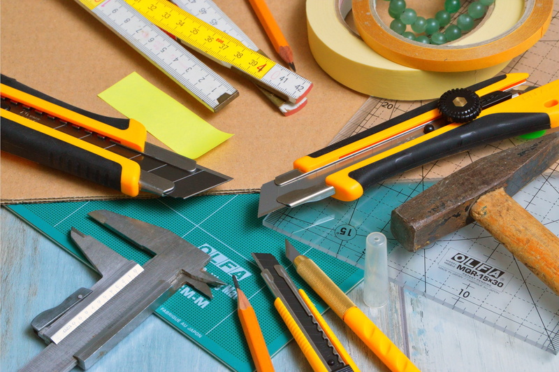 subler, adhesive tape, 5K, chores, hammer, indoors, scissors, still life, close-up, wood - material, work tool, tool, directly above, hand tool, high angle view