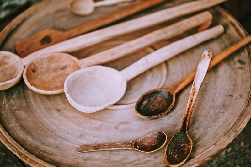 cultures, kitchen Utensil, scoops, handmade, food, dinnerspoon, cutlery, 4K, close-up, wood - Material, woodwork, ladle, backgrounds, handcraft, nature