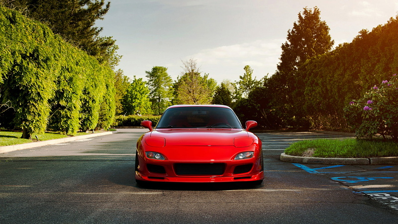 road, garden, Mazda, 1080P, land vehicle, transportation, road trip, mode of transportation, the way forward, sky, rx7, tree, day, outdoors, car, nature