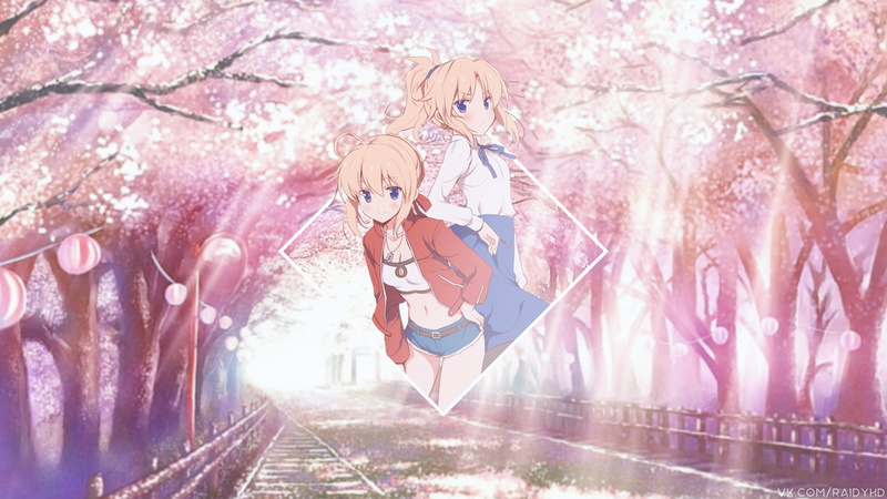 4K, Saber of Red, Arturia Pendragon, anime girls, Fate Series, Mordred (Fate/Apocrypha), Saber, anime, Fate/Apocrypha, Fate/Stay Night, picture-in-picture