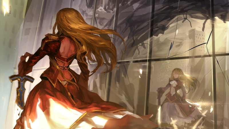 Saber of Red, 720P, Saber Extra, fantasy art