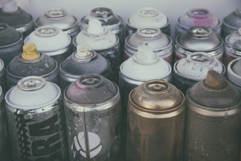 paint, aerosol can, compressed, silver, forbidden, in a row, illustration and painting, entertainment, dirty, youth culture, hip hop, multi colored, textured effect