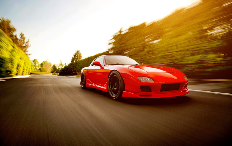 motor vehicle, travel, outdoors, on the move, blurred motion, speed, Mazda, day, red, rx, fd, mode of transportation, motion, land vehicle, luxury, Cars