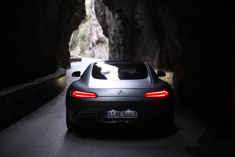 rock, road, Mercedes, day, lights, coupe, benz, mode of transportation, motor vehicle, land vehicle, text, darkness, AMG, grey, nature, GT-S, car, on the move