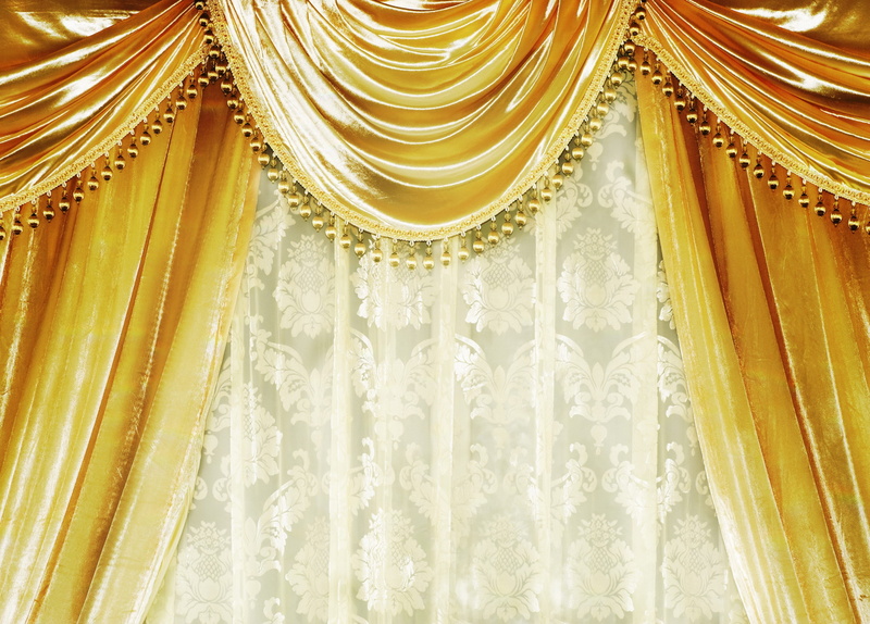 Gold, hanging, textured, no people, close-up, indoors, Velvet curtains, wealth, gold colored, Damask, backgrounds, ornate, elegance, textile, Curtains