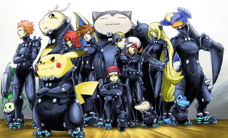 Gantz, black color, outdoors, pokemon, abundance, large group of objects, creativity, multi colored, Pikachu, Pokémon, male likeness, Dragonite, 720P