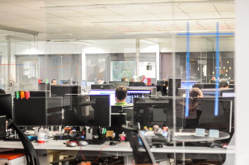 desk, inside, screen, furniture, code, men, 2K, technology, indoors, desktop pc, looking, business, business person, modern, scrum, flat, tech, day, sitting
