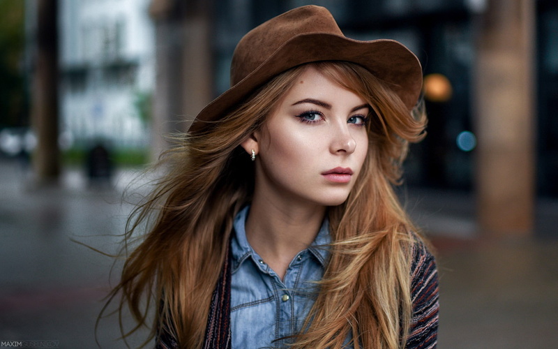 blonde, face, 1080P, one person, clothing, headshot, front view, model, hat, looking, women, contemplation, Irina Popova, hairstyle, hair, adult, fashion