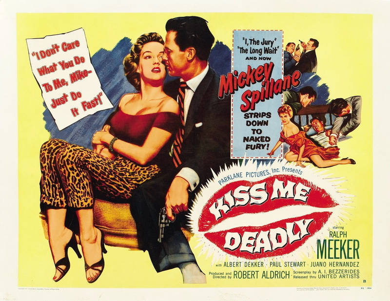 Kiss Me Deadly, real people, women, men, sitting, indoors, poster, togetherness, transfer print, emotion, casual clothing, couple - relationship, advertisement