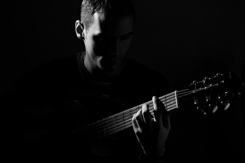 2K, musical instrument, guitar, music, guitarist, monochrome, dark, men